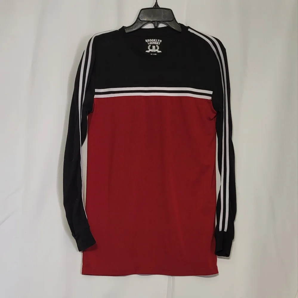 Brooklyn Laundry Striped Colorblock Long Sleeve Shirt Size XL (18) 🐈 - Picture 2 of 4